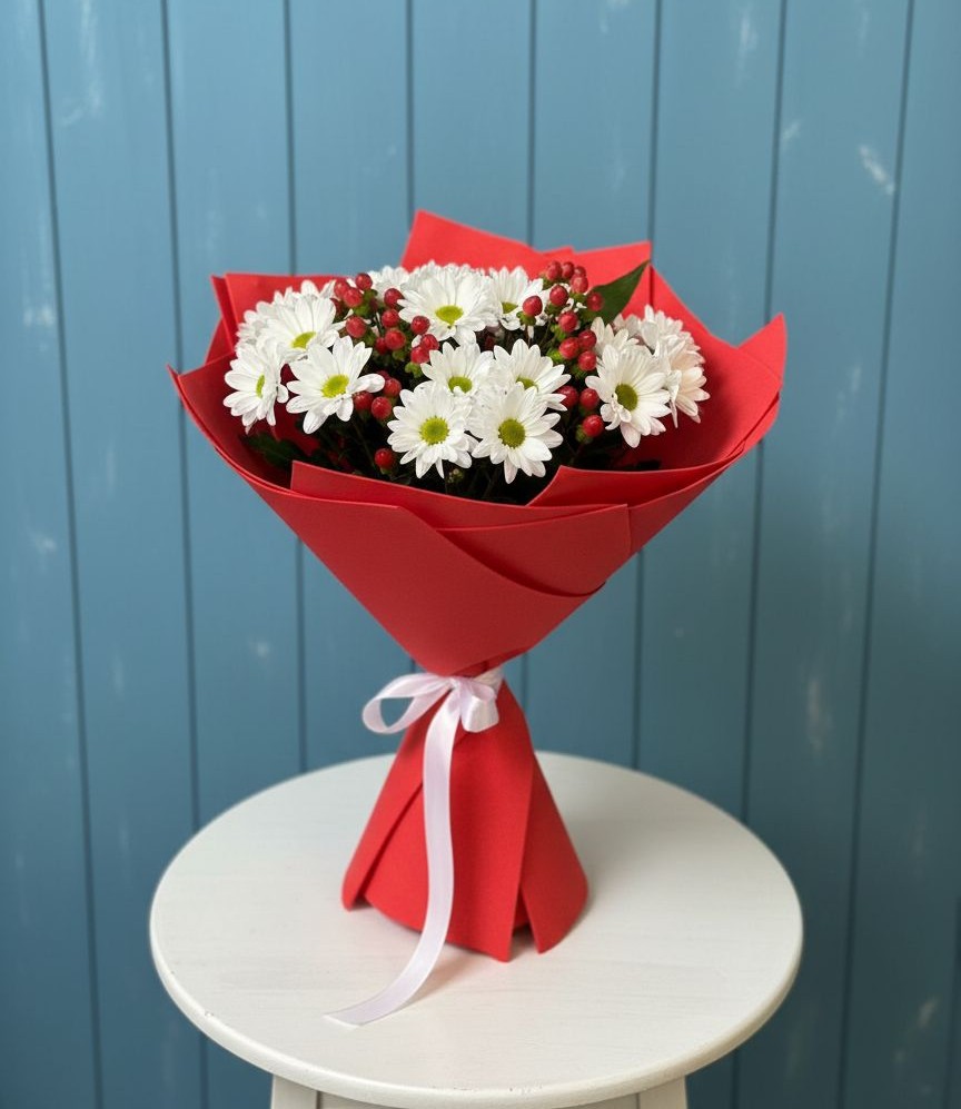 Букет цветов из: Хризантемы во Власихе