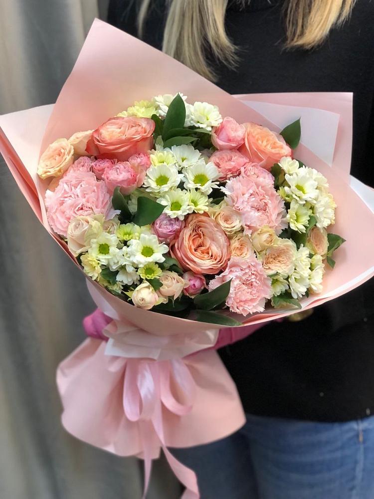 Букет цветов из: Гвоздики, Розы и Хризантемы во Власихе