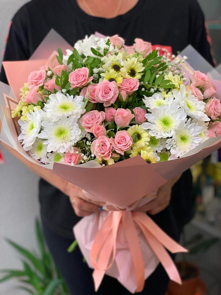 Букет цветов из: Розы и Хризантемы во Власихе