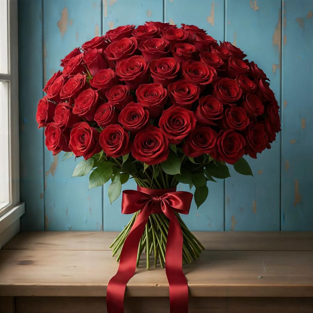 Букет Красные розы Блэк Меджик во Власихе