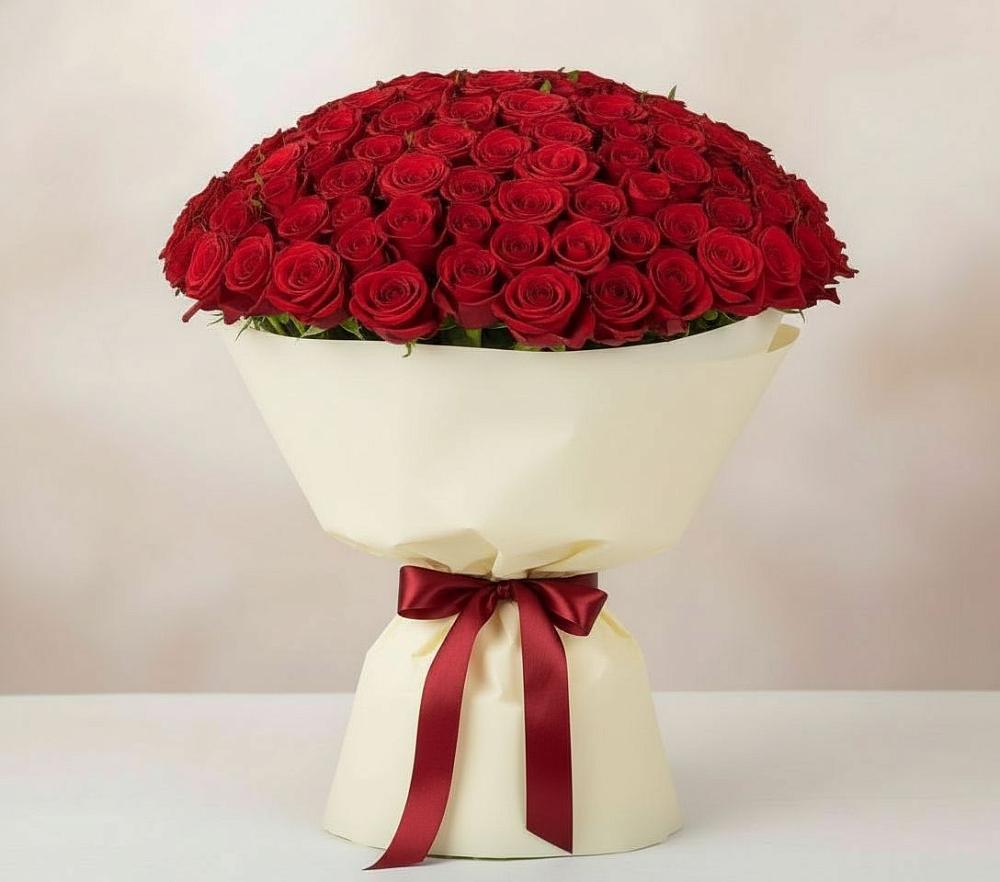 Букет 101 Красная роза Милано во Власихе