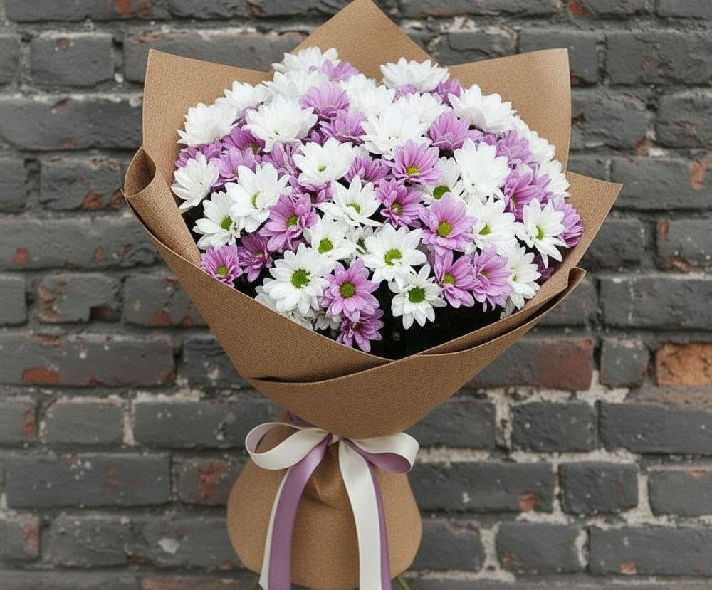 Букет цветов из: Хризантемы во Власихе