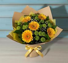 Букет цветов из:  Герберы и Хризантемы во Власихе