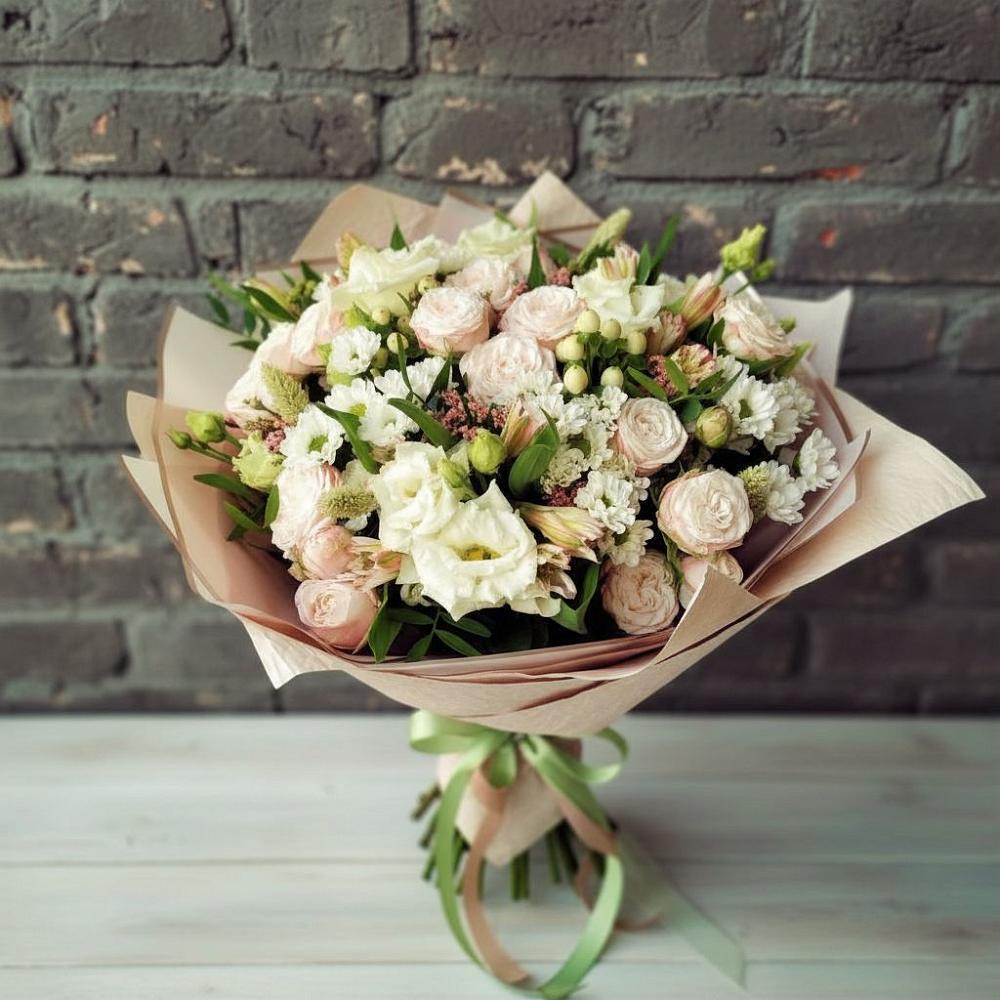 Букет цветов из: Альстромерии, Розы и Хризантемы во Власихе