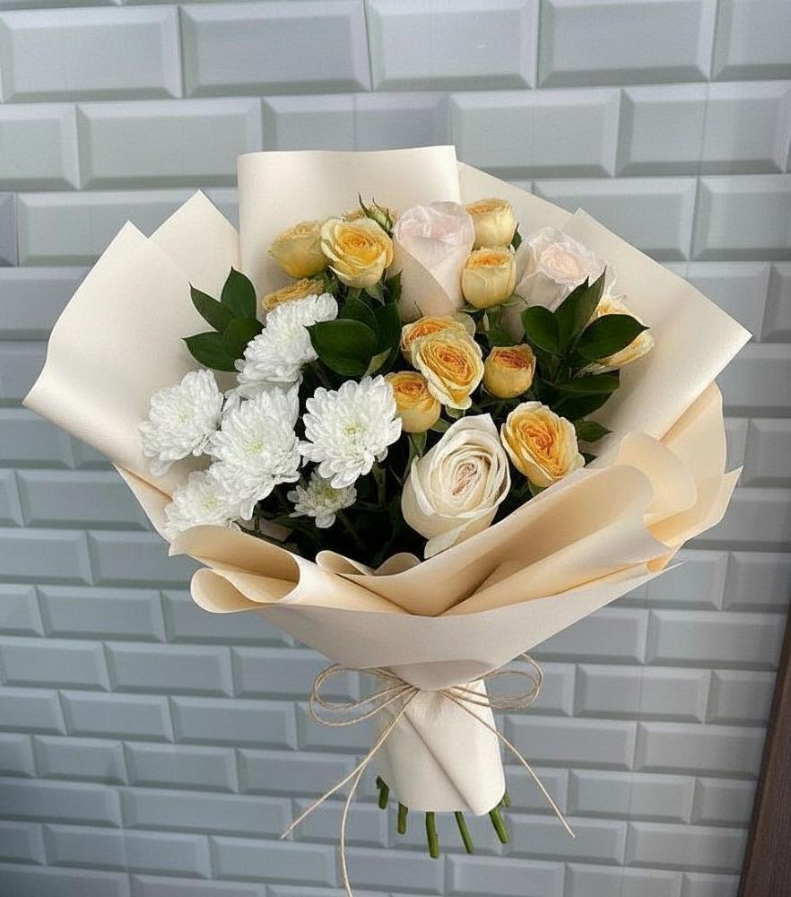 Букет цветов из: Розы и Хризантемы во Власихе