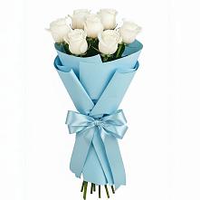 Букет 7 белых роз Проуд во Власихе