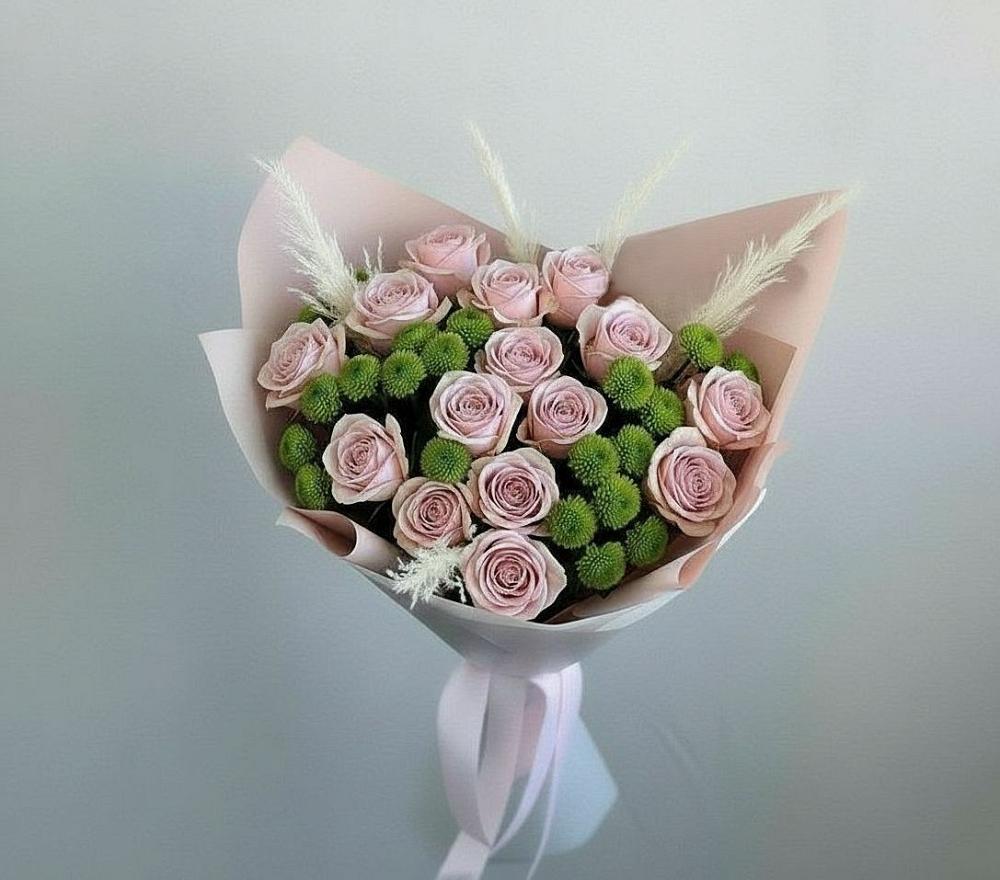 Букет цветов из: Розы и Хризантемы во Власихе