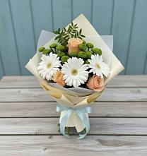 Букет цветов из:  Герберы, Розы и Хризантемы #REPLACE_PRED# Власихе