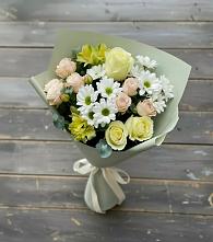 Букет цветов из:  Альстромерии, Розы и Хризантемы во Власихе