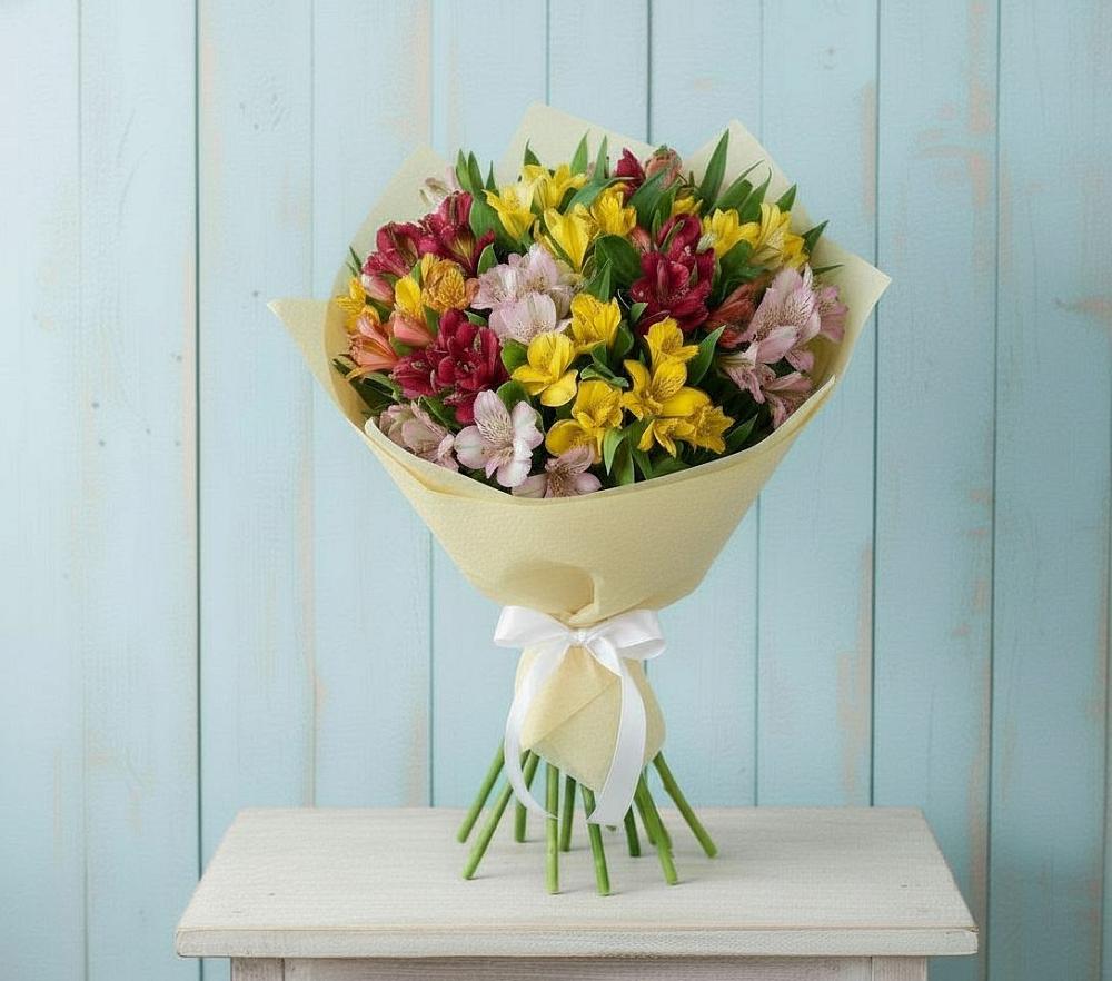 Букет цветов из: Альстромерии во Власихе